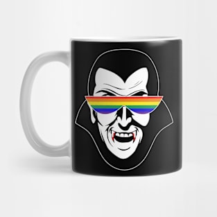 Gay Dracula Rainbow Sunglasses Vampire LGBT Mug